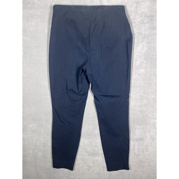 Polo Ralph Lauren Pants Women 10 Navy Mid-Rise Elastic Waist Tapered Leg Pull On - Picture 2 of 9